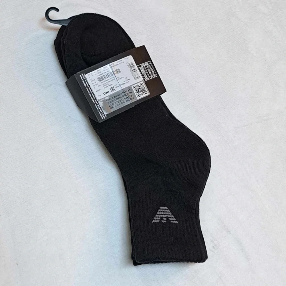 Emporio Armani 3-Pack Black Ankle Height Socks - One Size Fits Most
